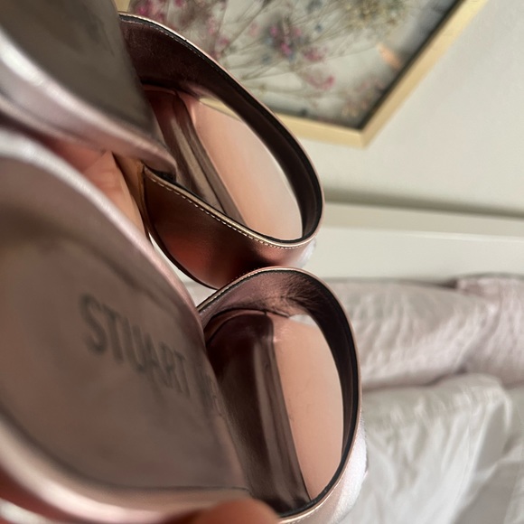 Stuart weitzman block heels size 8.5 rose gold - Picture 5 of 14
